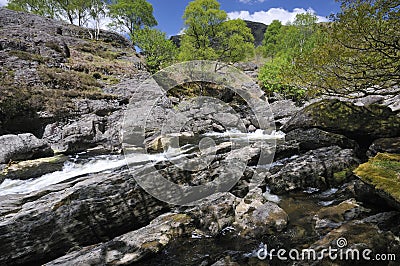 Rapids on River Tywi Stock Photo