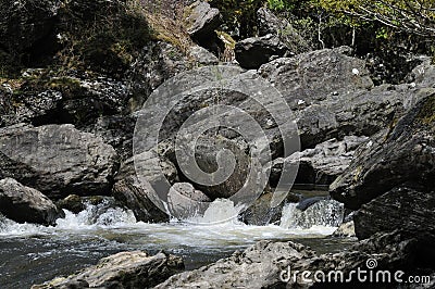 Rapids on River Tywi Stock Photo