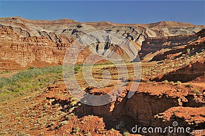 Raplee Ridge in Mexican Hat, Utah Stock Photo