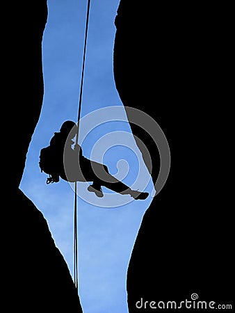 Rappelling Stock Photo