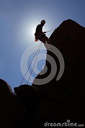 Rappelling Stock Photo