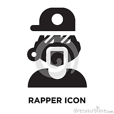 Rapper icon vector isolated on white background, logo concept of Vector Illustration