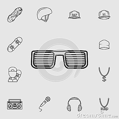 rapper's glasses icon. Detailed set of life style icons. Premium quality graphic design. One of the collection icons for websites Stock Photo