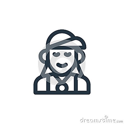 rapper vector icon isolated on white background. Outline, thin line rapper icon for website design and mobile, app development. Vector Illustration