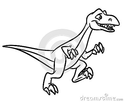 Raptor dinosaur Jurassic period coloring pages Stock Photo