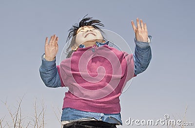 Rapture baby girl Stock Photo