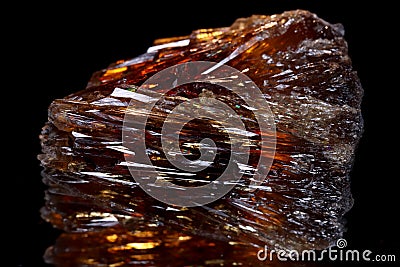 Rare Amber or Golden Brown Calcite Crystal specimen Stock Photo