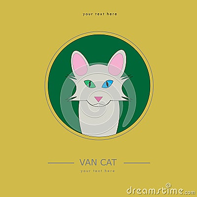 Rare breed of Van cats. Vector Illustration