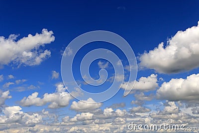 Rare cumulus clouds. Stock Photo