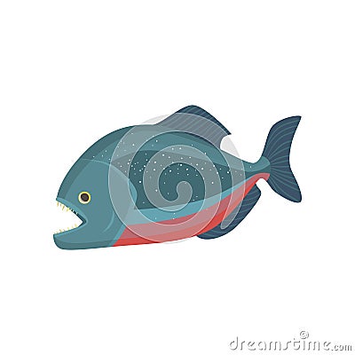Rare fish with transparent head isolated on white background Vector Illustration