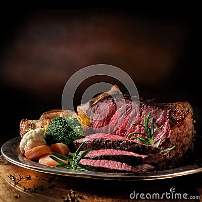 Rare Roast Beef Stock Photo