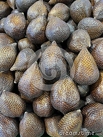 Snake skin fruit aka salak Stock Photo