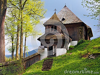 Rare UNESCO church in Lestiny, Slovakia Stock Photo