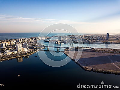 Ras al Khaimah emirate in the UAE aerial skyline view Stock Photo