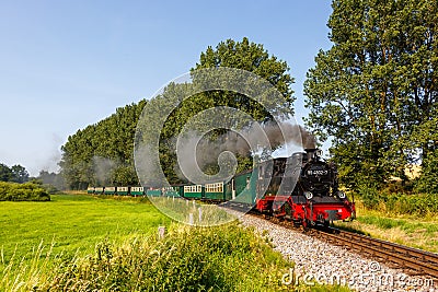 Rasender Roland steam train locomotive railway in Serams, Germany Editorial Stock Photo