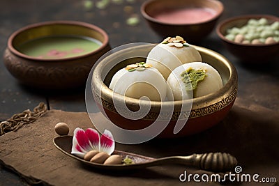 Rasgulla is a one of famous Indian sweet made by Pure Cow milk. Stock Photo
