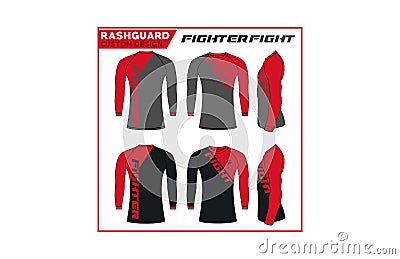 Rash Guard MMA Fighter Custom Design Vector Illustration