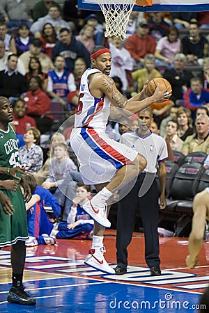 Rasheed Wallace Grabs Rebound Editorial Stock Photo