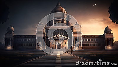 Rashtrapati Bhawan Presidential Palace indian monuments Illustration Generative AI Stock Photo
