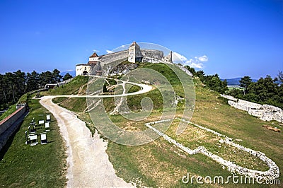 Rasnov courtyard, Romania Stock Photo