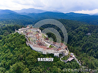 Rasnov Fortress from above Stock Photo