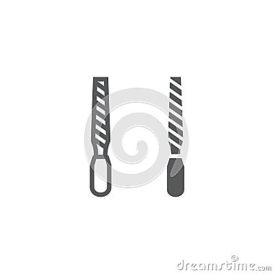 Rasp line and glyph icon, tool and repair, file tool sign, vector graphics, a linear pattern on a white background. Vector Illustration