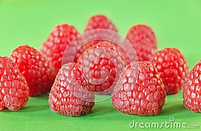 Raspberries on a colored background Stock Photo