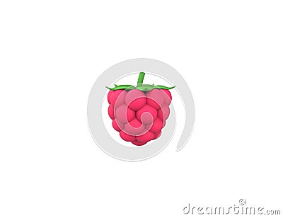 Raspberries 3D render model Stock Photo