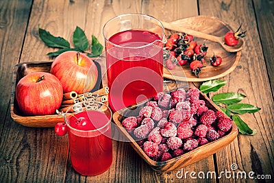 Raspberries and raspberry Cocktail Stock Photo