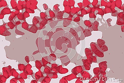 Raspberry background, textures of red fruits illustration Cartoon Illustration