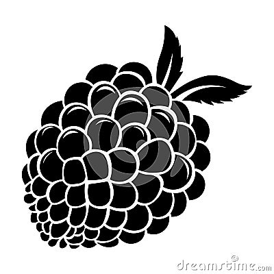 Raspberry black vector icon on white background Vector Illustration