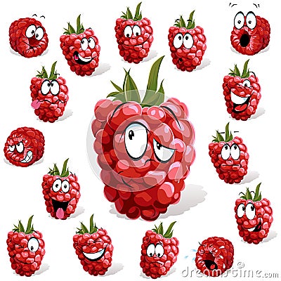 Raspberry cartoon Vector Illustration