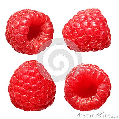 Raspberry Fruit Collections, isolated Stock Photo