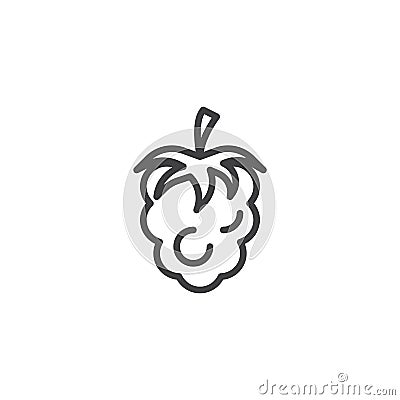 Raspberry fruit line icon Vector Illustration