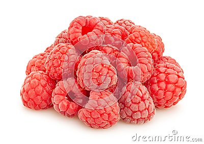 raspberry heap path isolated Stock Photo