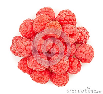 raspberry heap path isolated Stock Photo