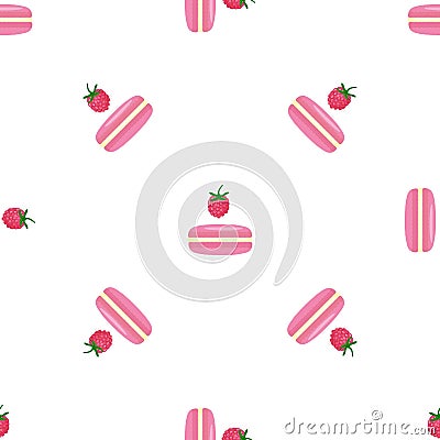 Raspberry macaroon pattern seamless vector Vector Illustration