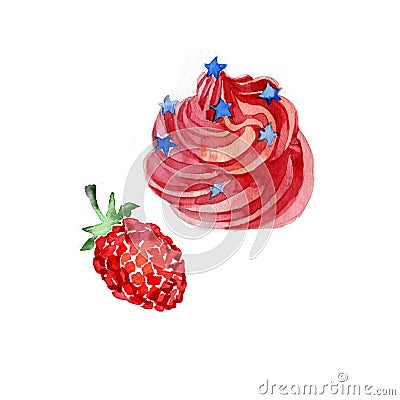 Raspberry-meringue Stock Photo