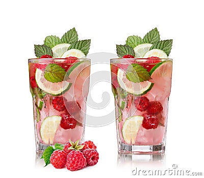 Raspberry mojito Stock Photo