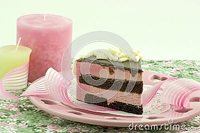 Raspberry mousse Stock Photo