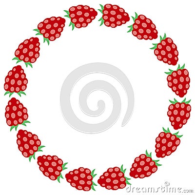 Raspberry. Round frame. Isolated. Stock Photo