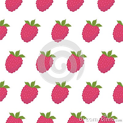 Raspberry seamless pattern Vector Illustration