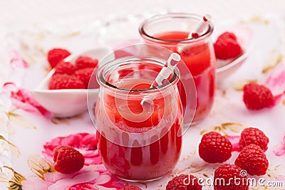 Raspberry smoothie Stock Photo