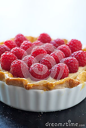 Raspberry Tart Stock Photo