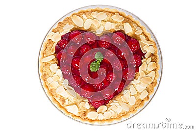 Raspberry tart - valentines day Stock Photo