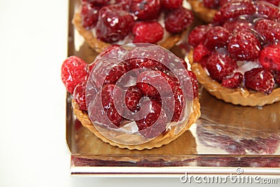 Raspberry tartlet Stock Photo