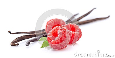 Raspberry with vanilla Stock Photo