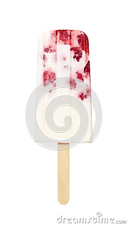 Raspberry Yogurt Popsicle Stock Photo