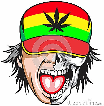 Rasta zombie Vector Illustration