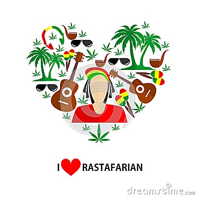 Rastafarian flat design Vector Illustration